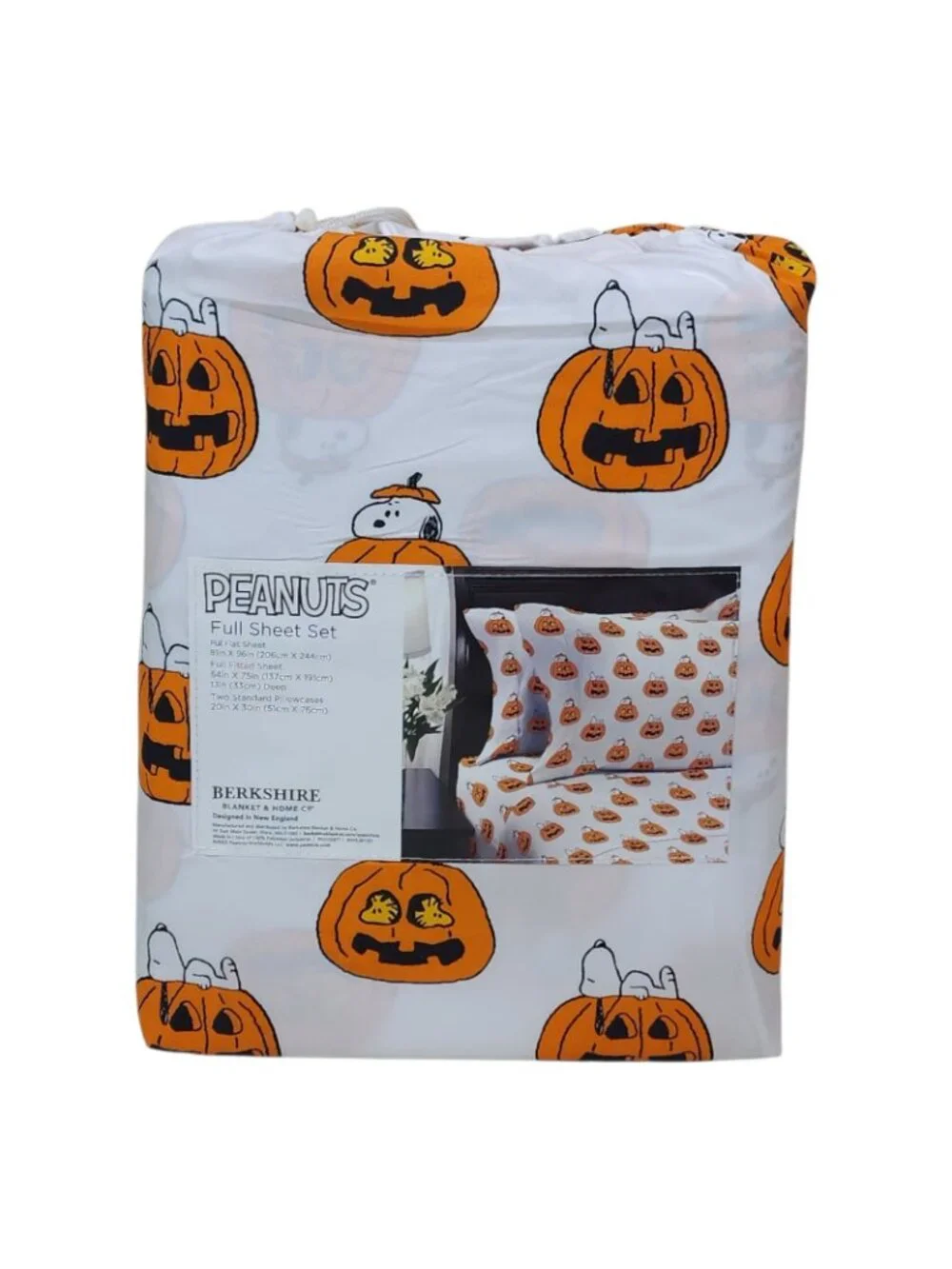 Peanuts Full Sheet Set With Snoopy Pumpkins Halloween Design Fall